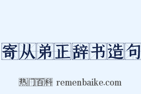 寄从弟正辞书造句是什么意思的图片